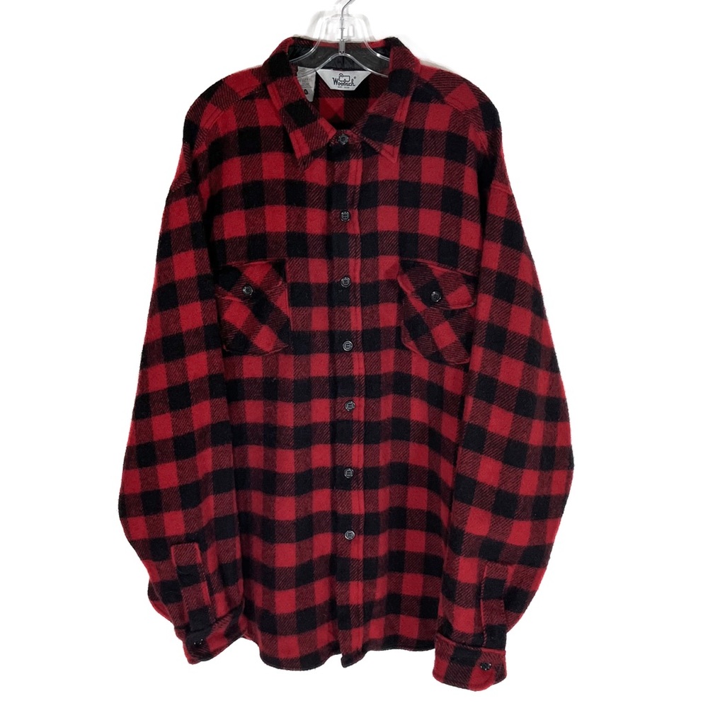 Vintage Woolrich Heavyweight Flannel Buffalo Plaid Lumberjack Button Shirt XXXL